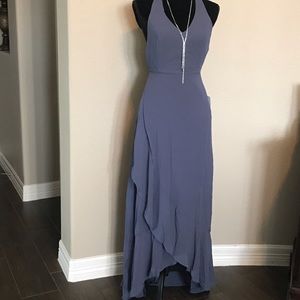 Lulu’s denim blue high low maxi dress
